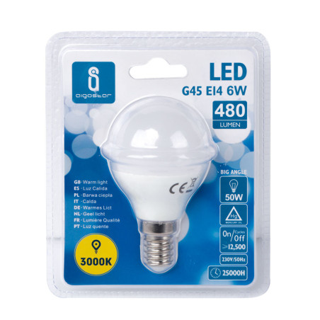 Ampoule LED E14 Standard 6W (équivalent 41W) - Blanc chaud
