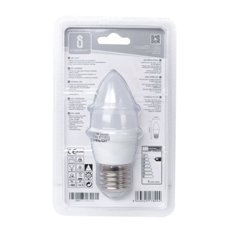 Ampoule LED E27 Flamme 6W (équivalent 50W) - Blanc chaud