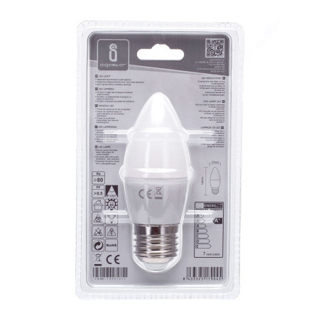 Ampoule LED E27 Flamme 7W (équivalent 43W) - Blanc chaud