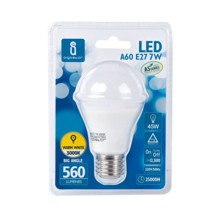 Ampoule LED E27 Standard 7W (équivalent 45W) - Blanc chaud