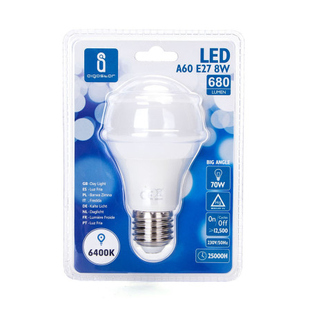 Ampoule LED E27 Standard 8W (équivalent 70W) - Blanc froid