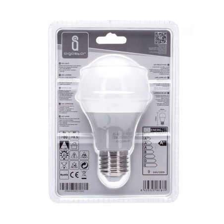 Ampoule LED E27 Standard 9W - basse consommation (équivalent 60W) - Blanc chaud