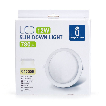 Spot LED 12W à encastrer extra-plat (équivalent 58W) - Blanc chaud