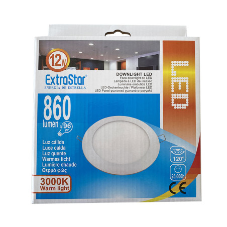 Spot LED 12W à encastrer extra-plat (équivalent 96W) - Blanc chaud