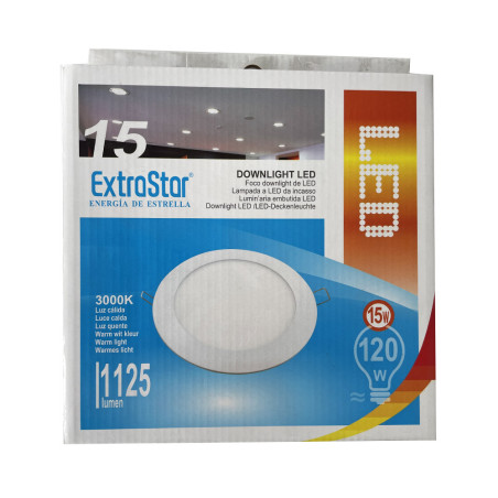 Spot LED 15W à encastrer extra-plat (équivalent 120W) - Blanc chaud