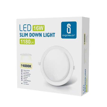 Spot LED 16W à encastrer extra-plat (équivalent 82W) - Blanc chaud