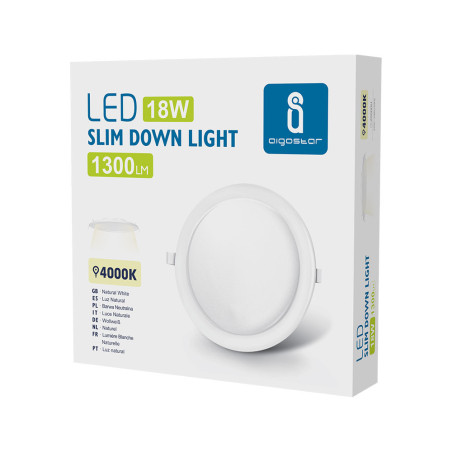 Spot LED 18W à encastrer extra-plat (équivalent 130W) - Blanc chaud