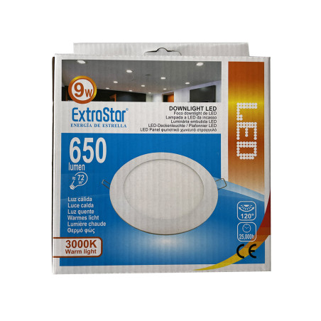 Spot LED 9W à encastrer extra-plat (équivalent 72W) - Blanc chaud