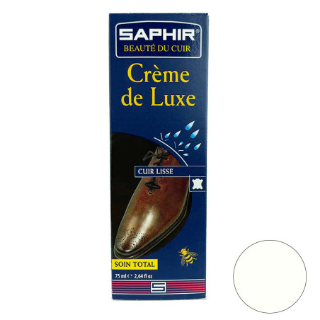 Crème de luxe cirage avec applicateur cuir blanc 75ml Saphir