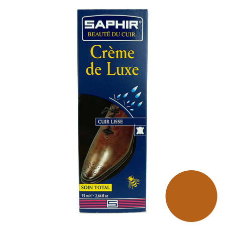 Crème de luxe cirage avec applicateur cuir marron clair 75ml Saphir