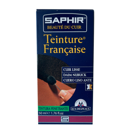 Teinture française cuir, daim & nubuck base éclaircissante 50ml Saphir