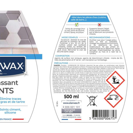 Spray décrassant joints ciment & silicone Starwax 500ml