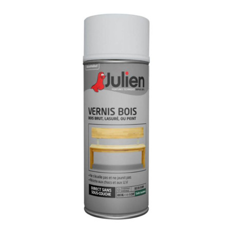 Aérosol vernis bois incolore satin Julien 400ml