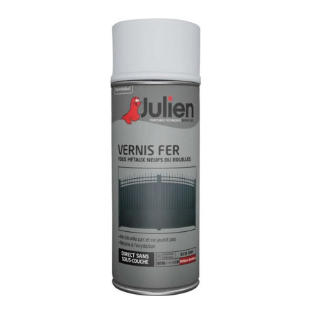 Aérosol vernis fer incolore brillant Julien 400ml