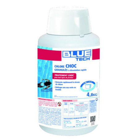 Flacon chlore choc granulés Blue Tech 4,8kg