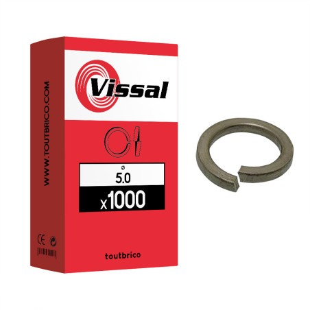 Boite 1000 rondelles à ressort Ø 5mm brut - Vissal