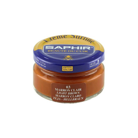 Crème Surfine cuir marron clair 50ml Saphir
