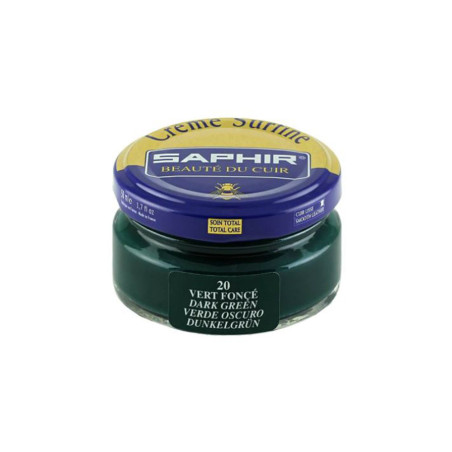 Crème Surfine cuir vert foncé 50ml Saphir
