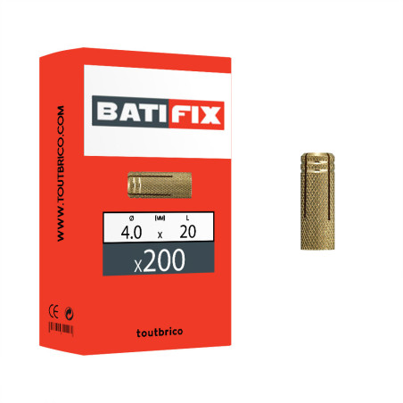 Boite 200 chevilles laiton à expansion 4 x 20mm - Batifix