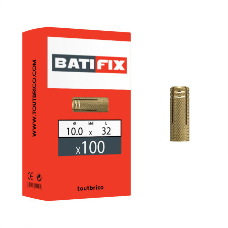 Boite 100 chevilles laiton à expansion 10 x 32mm - Batifix