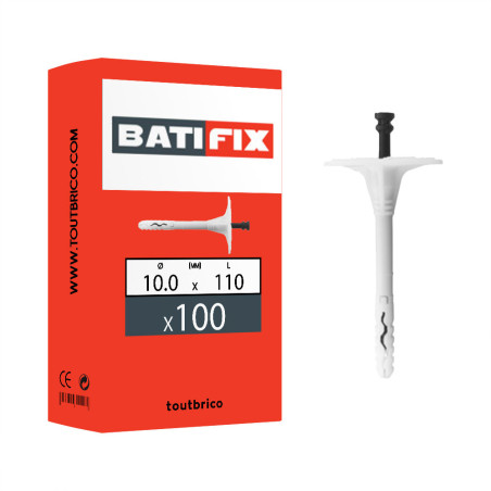 Boite 100 chevilles spécial isolation 10 x 110mm - Batifix
