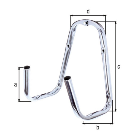 Double crochet de suspension en acier 12,5 x 16,5 x 25 x 13cm Ø18mm - Alberts