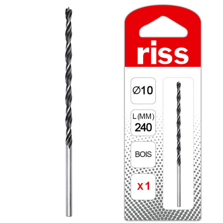 Foret à bois série longue Ø10 x 240mm - Riss