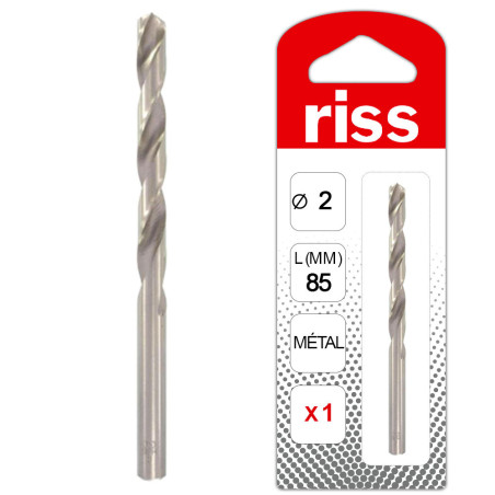 Foret à métaux HSS série longue Ø2 x 85mm - Riss