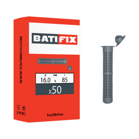 Boite 50 tamis 16 x 85mm pour scellement chimique matériaux creux - Batifix