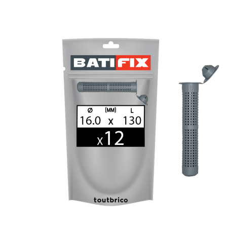 Sachet 12 tamis 16 x 130mm pour scellement chimique matériaux creux - Batifix