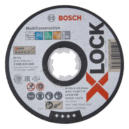 Disque à tronçonner MultiConstruction X-LOCK Expert Ø115mm - Bosch