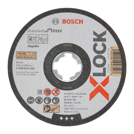 Lot 10 disques à tronçonner X-LOCK Standard for Inox Ø125mm - Bosch