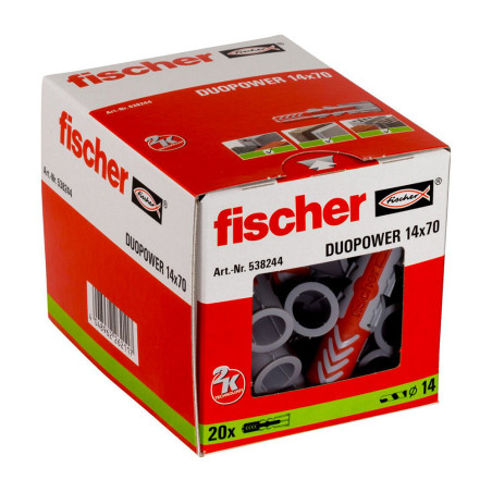 Boite 20 chevilles bi-matière Ø14 x 70mm DuoPower - Fischer