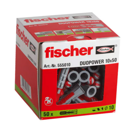 Boite 50 chevilles bi-matière DuoPower Ø10 x 50mm - Fischer
