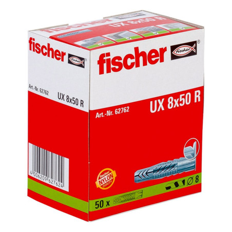 Boite 50 chevilles tous matériaux sans collerette UX Ø8 x 50mm - Fischer