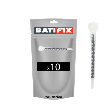 Sachet 10 canules mélangeuses pour scellement chimique - Batifix