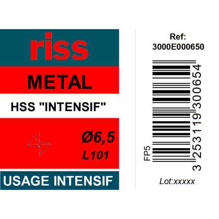 Foret à métaux HSS taillé meulé Ø6,5mm - Riss