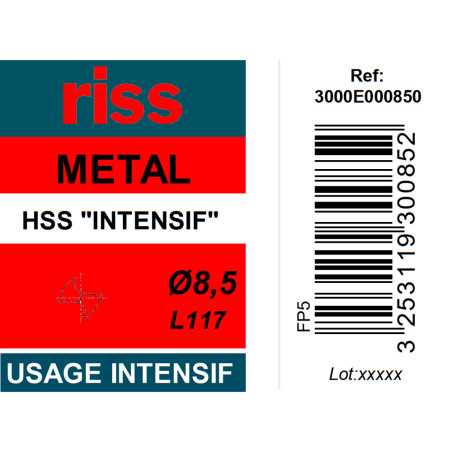 Foret à métaux HSS taillé meulé Ø8,5mm - Riss