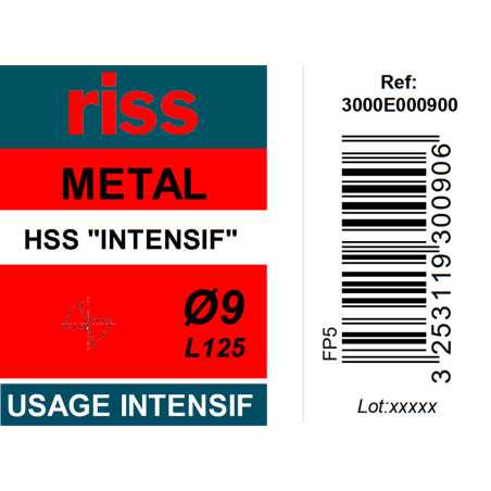 Foret à métaux HSS taillé meulé Ø9mm - Riss