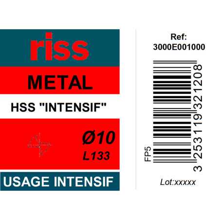Foret à métaux HSS taillé meulé Ø10mm - Riss