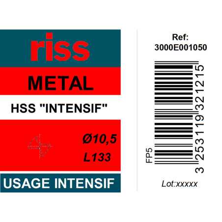Foret à métaux HSS taillé meulé Ø10,5mm - Riss