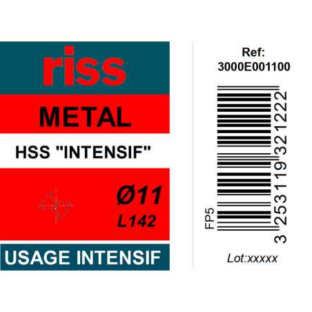 Foret à métaux HSS taillé meulé Ø11mm - Riss