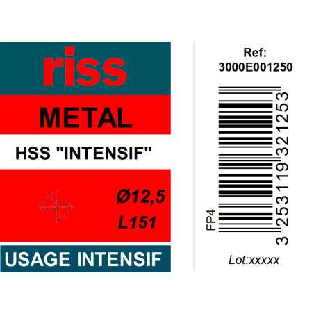 Foret à métaux HSS taillé meulé Ø12,5mm - Riss