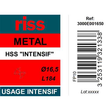 Foret à métaux HSS taillé meulé Ø16,5mm - Riss