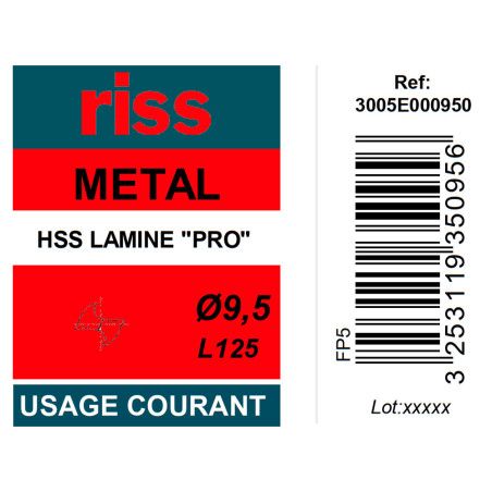Foret à métaux HSS laminé Pro Ø9,5mm - Riss
