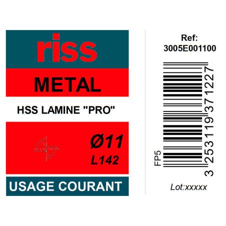 Foret à métaux HSS laminé Pro Ø11mm - Riss