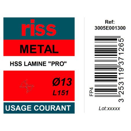 Foret à métaux HSS laminé Pro Ø13mm - Riss