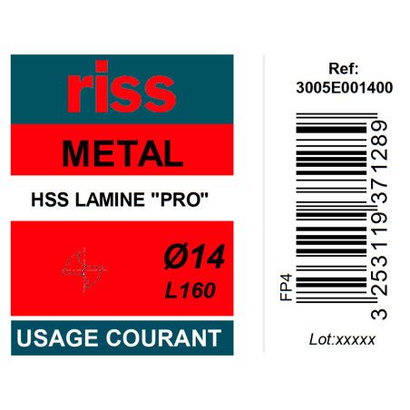 Foret à métaux HSS laminé Pro Ø14mm - Riss