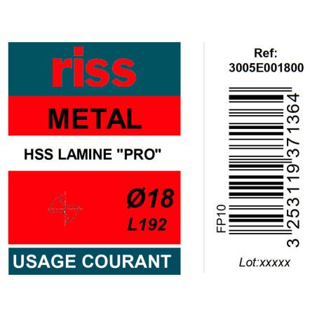 Foret à métaux HSS laminé Pro Ø18mm - Riss