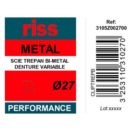 Scie trépan bi-métal denture variable Ø27 x 38mm - Riss